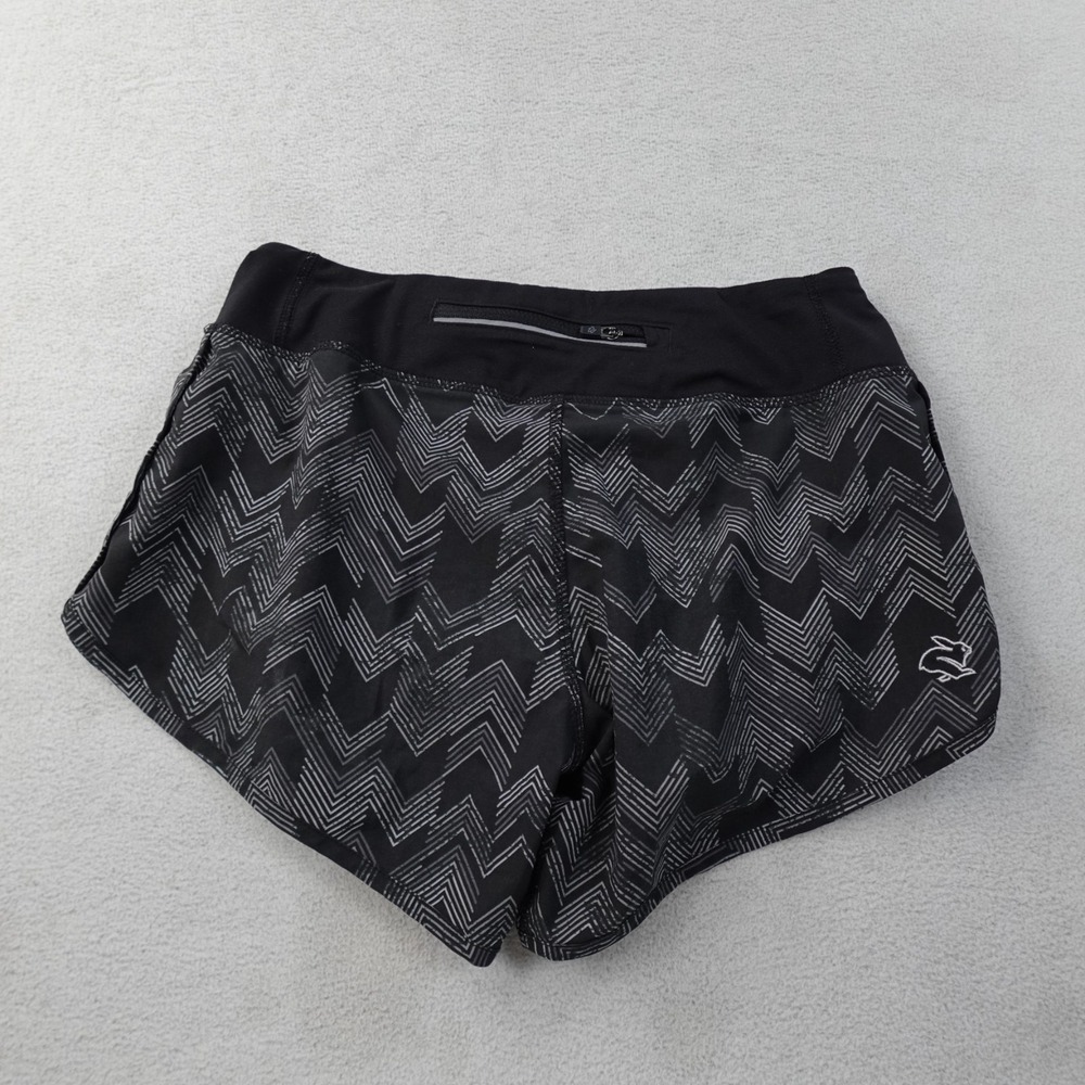 Rabbit Running Hopper Shorts Womens XS Black Geometric 4" Lined Running Gym